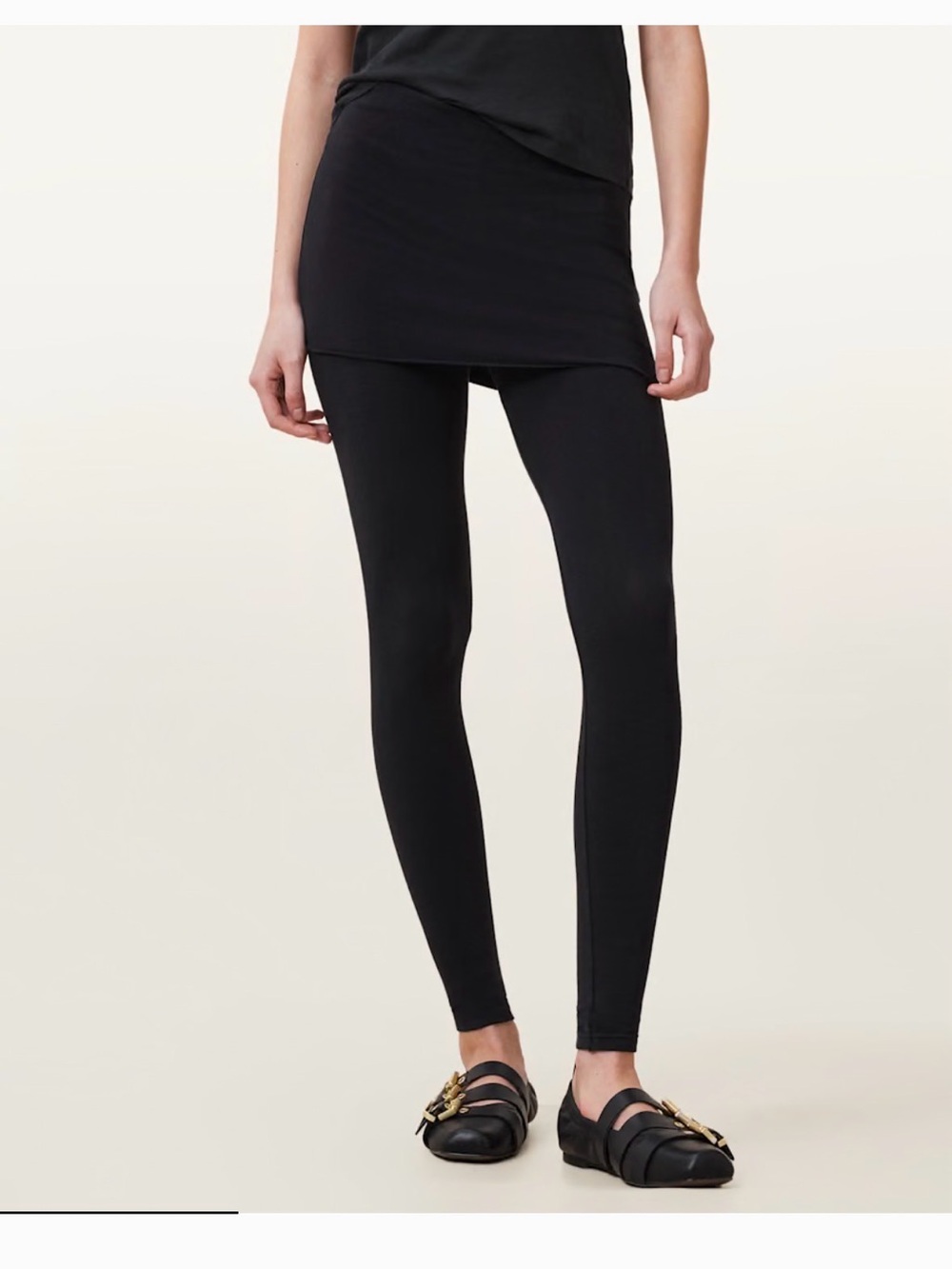 All Saints Black Two in One ladies leggings with Skirt.